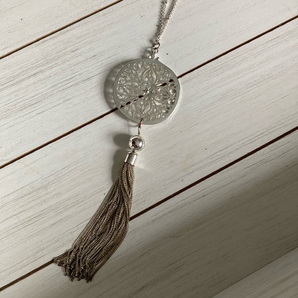Silver Boutique Medallion Necklace